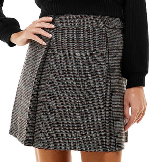 Conjunto de suéter e saia de malha canelada Kingston Junior, preto, tamanho grande