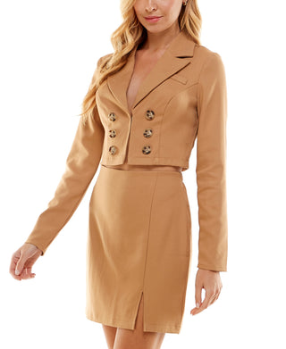 Conjunto de blazer e saia Kingston Junior, 2 peças, marrom, tamanho grande