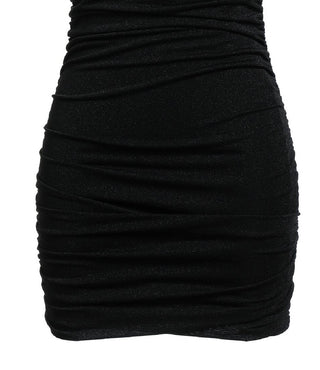 Vestido curto justo com babados City Studios Junior's, preto, tamanho 12