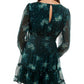 Vestido City Studios Junior com decote sobrepeliz metálico e ajuste evasê, verde, tamanho pequeno