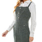 Vestido tubinho estampado feminino Kingston, 2 peças, preto, tamanho grande