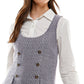 Conjunto de vestido bouclé com gola contrastante Kingston Junior, branco, tamanho X-S