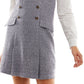 Conjunto de vestido bouclé com gola contrastante Kingston Junior, branco, tamanho pequeno