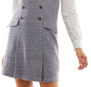 Conjunto de vestido bouclé com gola contrastante Kingston Junior, branco, tamanho pequeno