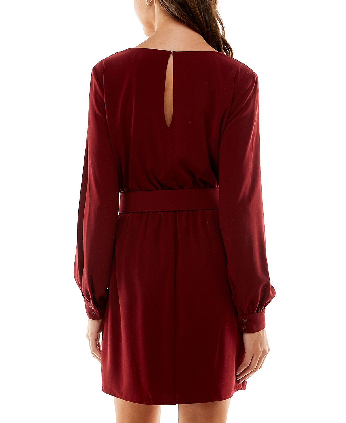 Vestido tubinho com cinto e decote drapeado infantil City Studios, tamanho 13, vermelho