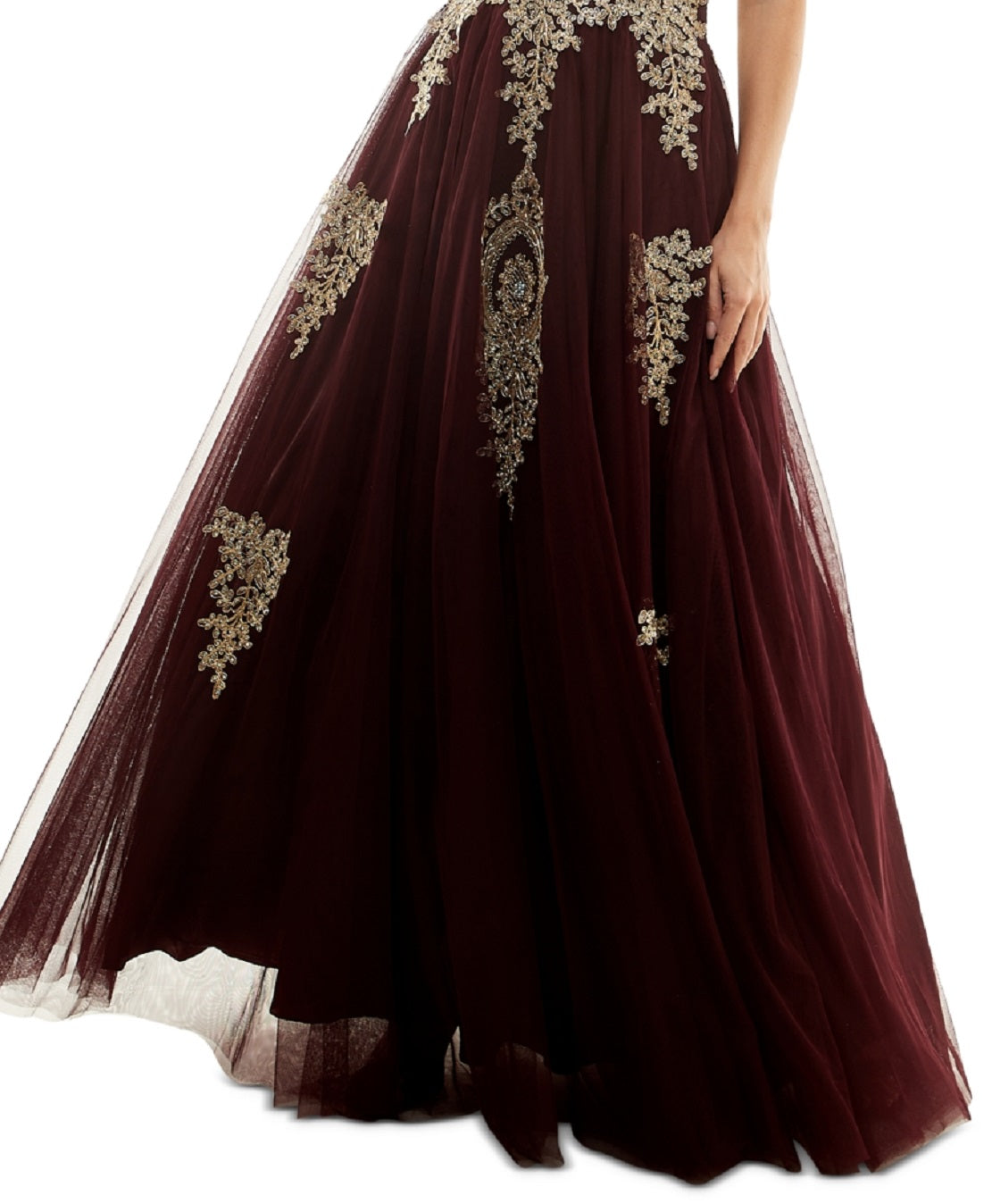Vestido de baile sem alças e enfeitado para o baile de formatura, roxo, tamanho 11