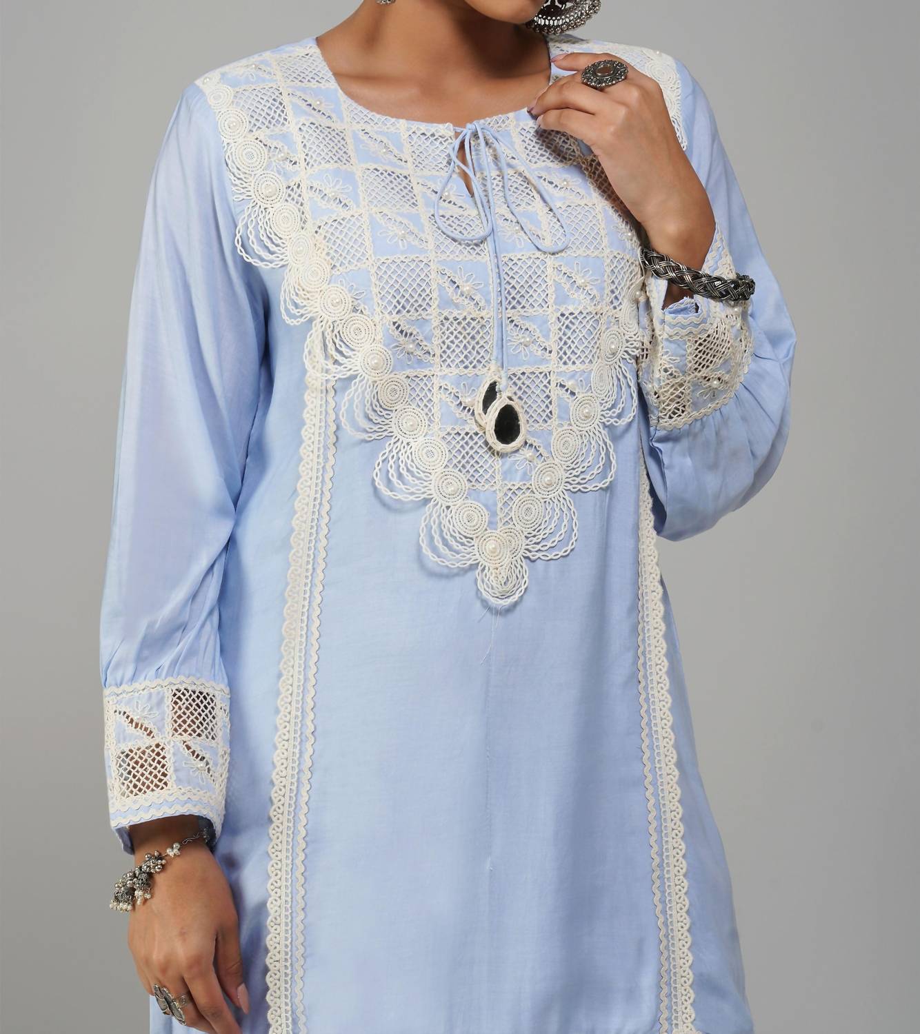 Zaalima Fashion - Straight Tunic Set Cotton - Noor-e-rang