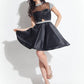 Rachel Allan - Embellished Matte Satin Homecoming Dress