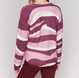 Charlie B - Reversible Plushy Crew Neck Sweater