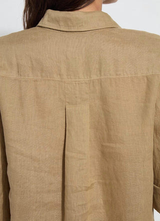 Camisa utilitária de linho Lysse - Roe Roll Tab