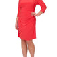 Adrianna Papell - Keyhole Neck Long Sleeve Sheath Dress