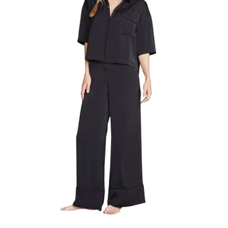 Barefoot Dreams - Calça larga com debrum em cetim lavado