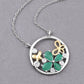 1.35 Carat Genuine Emerald and White Topaz .925 Sterling Silver Pendant