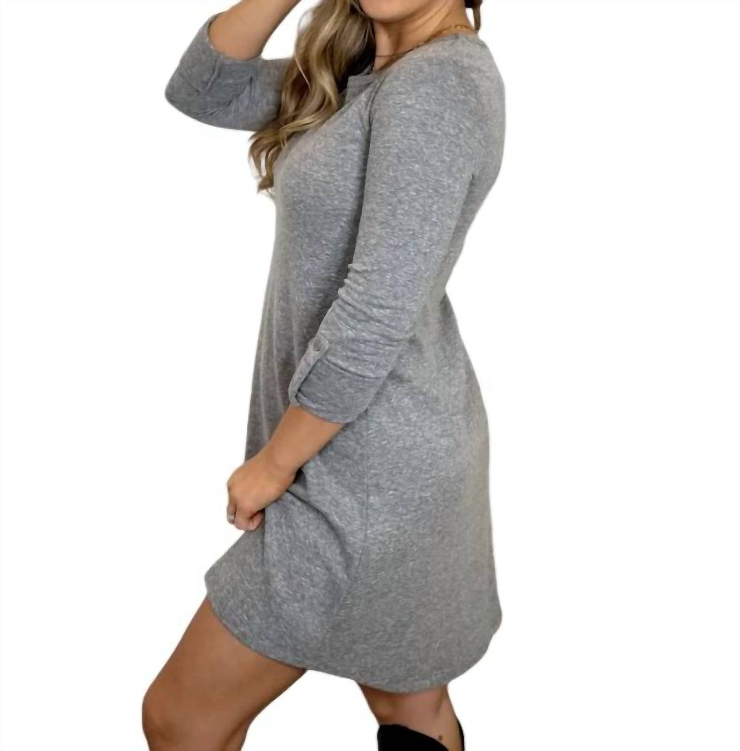 Z Supply - A-Line Button Cuff Sleeve Dress