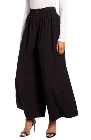 Ag Jeans - Calça Culotte Plissada de Cintura Alta Hadley