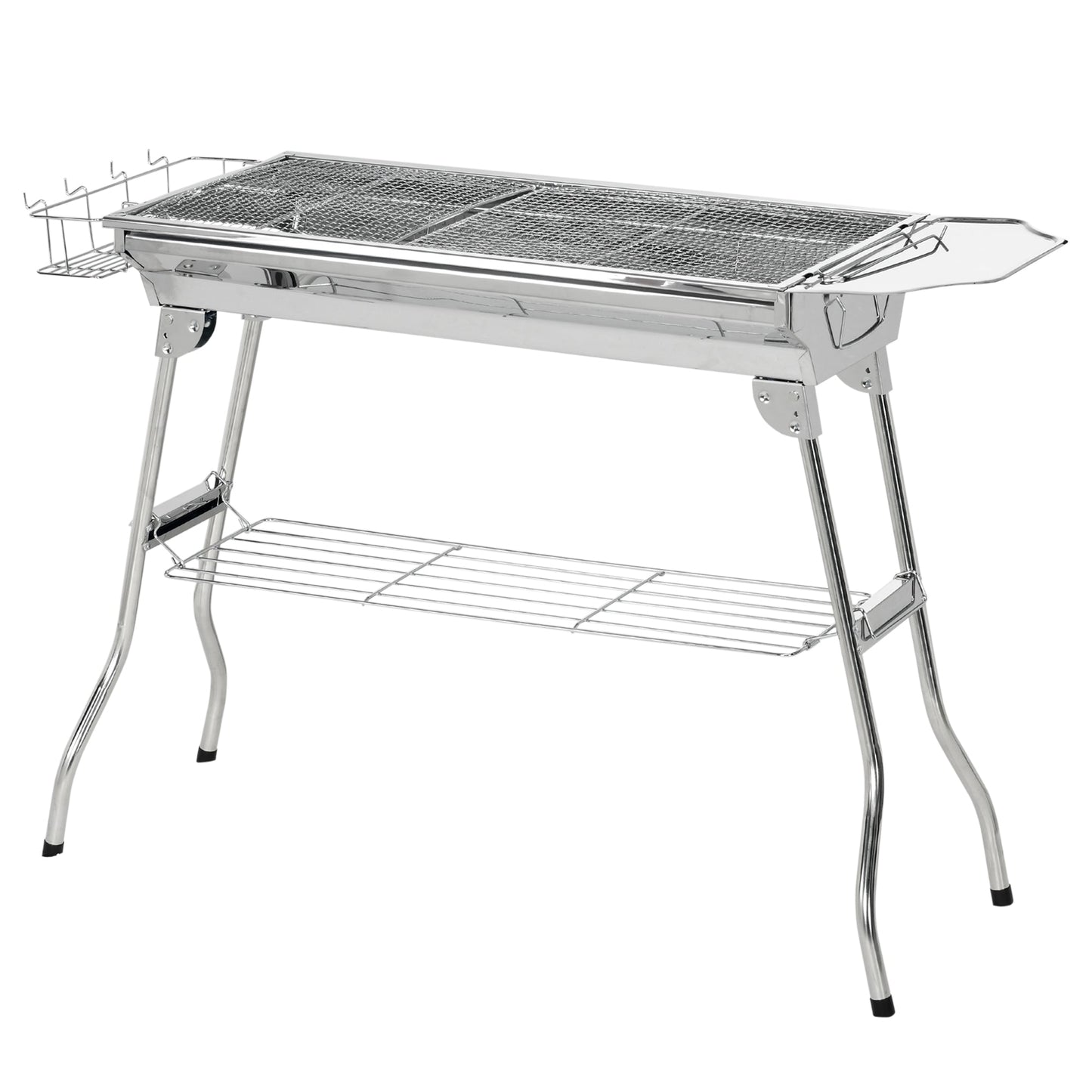 Outsunny Charcoal Grill Stainless Steel Portable Folding BBQ
