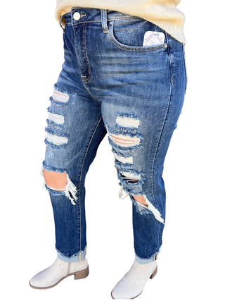 Risen - Calça Jeans Boyfriend de Cintura Alta