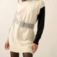 Promesa - Colorblock Knit Belted Mini Sweater Dress