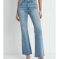 Just Black Denim - High Rise Flare Long With Distressed Hem Jeans