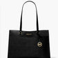 Michael Kors - Bolsa grande de couro saffiano Jet Set Travel com bolso