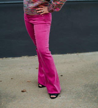 Caro John Denim - Calça Jeans Rosa Bootcut