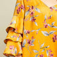 Entro - Floral And Ruffle Sleeve Dress