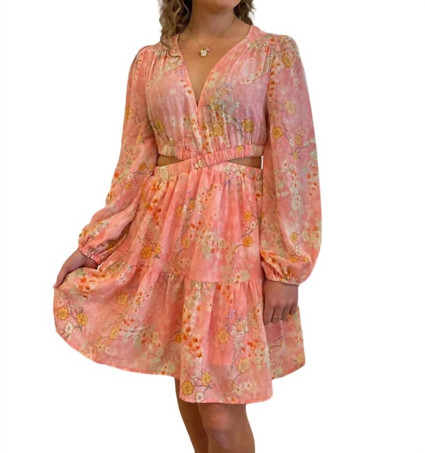 Entro - Floral Cutout Dress