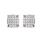 10K White Gold 3/4 Cttw Princess Diamond Composite Cushion Shape Stud Earrings (I-J Color, I1-I2 Clarity)
