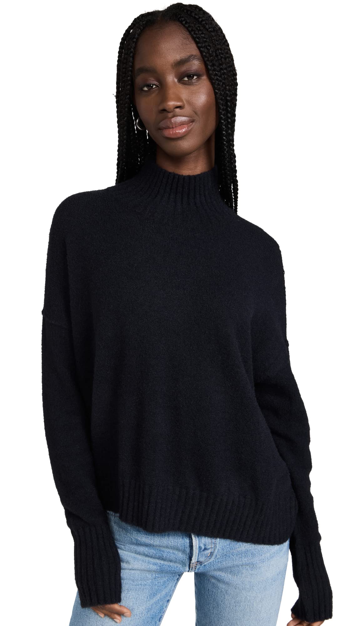 Free People Women's Vancouver Turtleneck, Black, XL