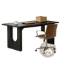 71 Inch Black Executive Office Desk with Curved Legs