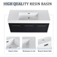Modern Wall Mounted Bathroom Vanity with Resin Sink and Storage Rack