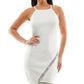 Vestido BCX Junior com bainha assimétrica e strass, branco, tamanho grande