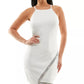 Vestido BCX Junior com bainha assimétrica e strass, branco, tamanho extragrande