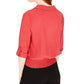 Blusa feminina com botões frontais e franzidos, tamanho médio, vermelha, da Byer California