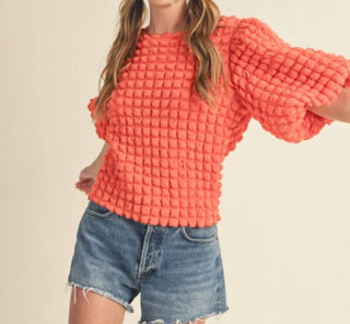 &amp;Merci - Blusa Oasis Texturizada com Manga Balon