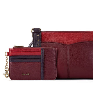 Bolsa transversal feminina Sak Sanibel de couro com carteira para cartão, marrom, tamanho regular