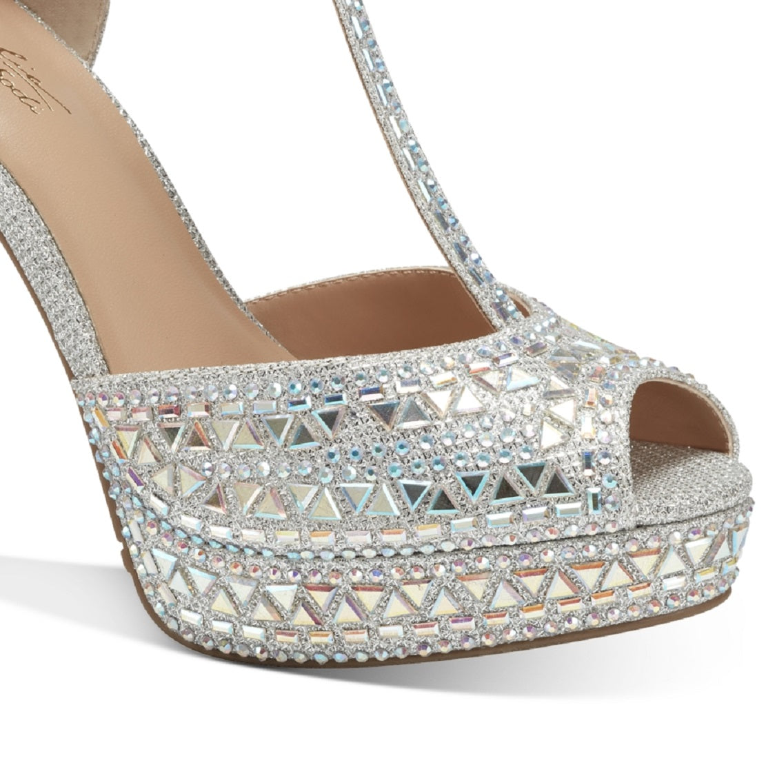 Sapatos femininos Thalia Sodi Chace com plataforma e detalhes embelezados, cinza, tamanho 7,5 W