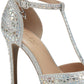 Sapatos femininos Thalia Sodi Chace com plataforma e detalhes embelezados, cinza, tamanho 7,5 W