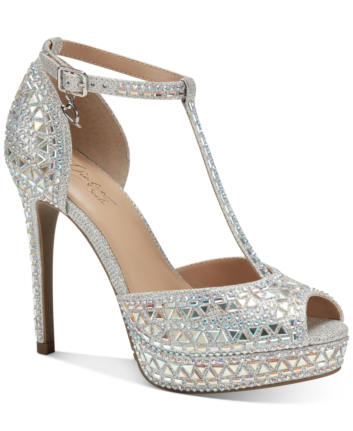Sapatos femininos Thalia Sodi Chace com plataforma e detalhes embelezados, cinza, tamanho 7,5 W