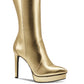 Botas sociais femininas Thalia Sodi Trixi com plataforma e salto agulha, tamanho 9 M, amarelas