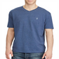Camiseta Ralph Lauren Masculina Nova Gola V Heather Azul Tamanho Grande