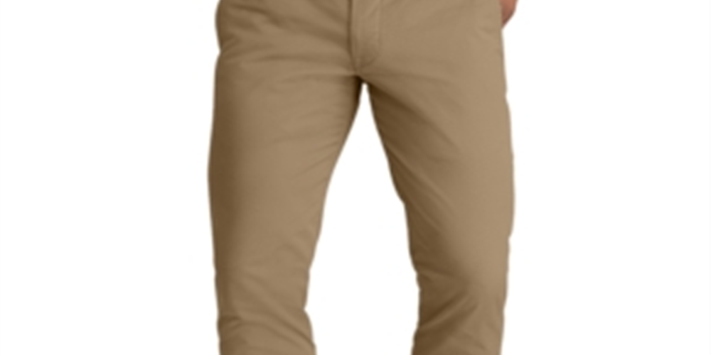 Calça chino elástica de corte reto masculina Polo Ralph Lauren, tamanho 36x34, bege