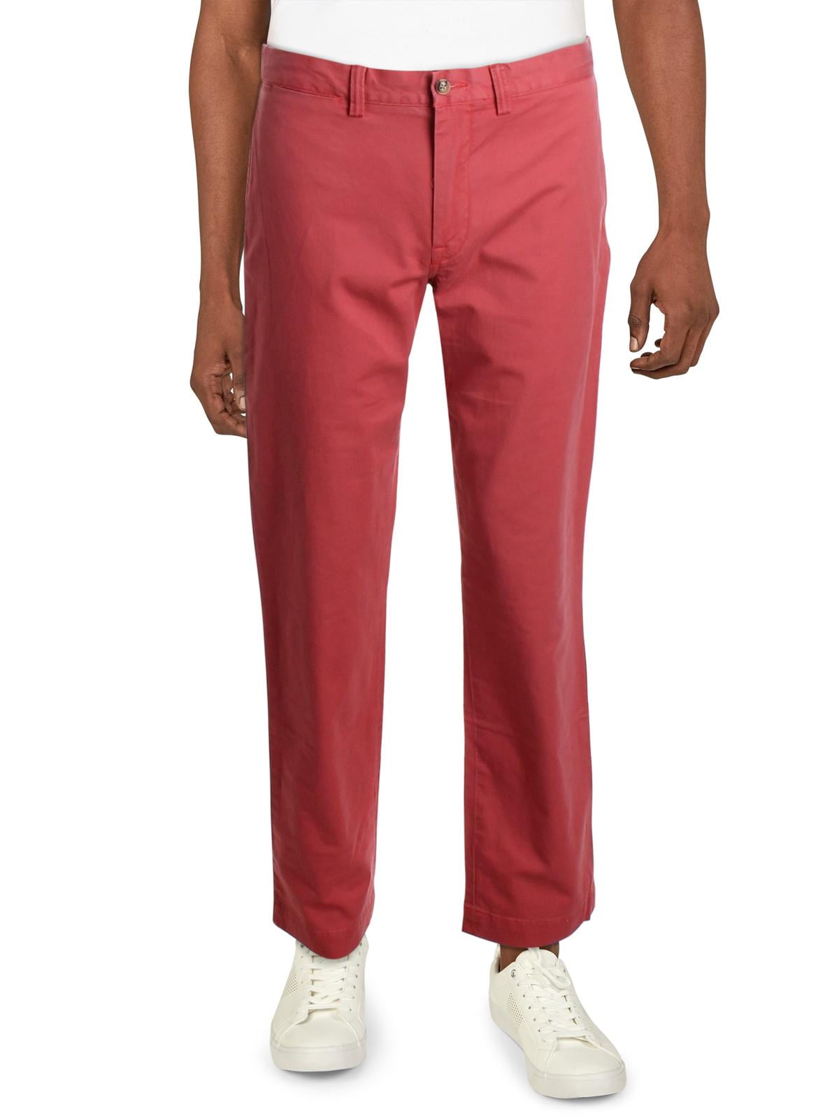 Calça chino Ralph Lauren masculina, elástica, corte reto, vermelha, tamanho 32x32