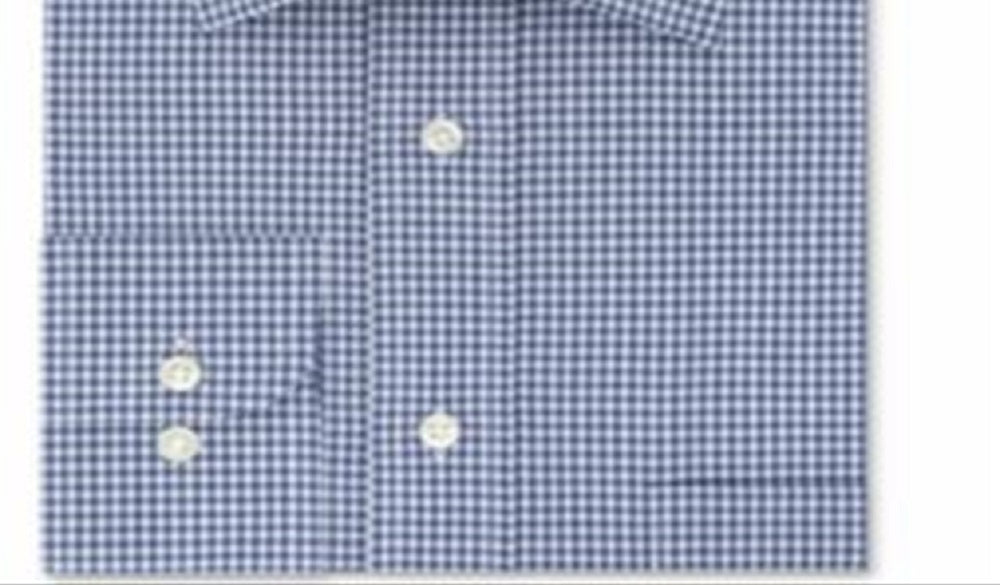 Camisa social xadrez Eagle Masculina Classic Regular Fit, sem passar a ferro, gola elástica, tamanho azul, 17x34x35