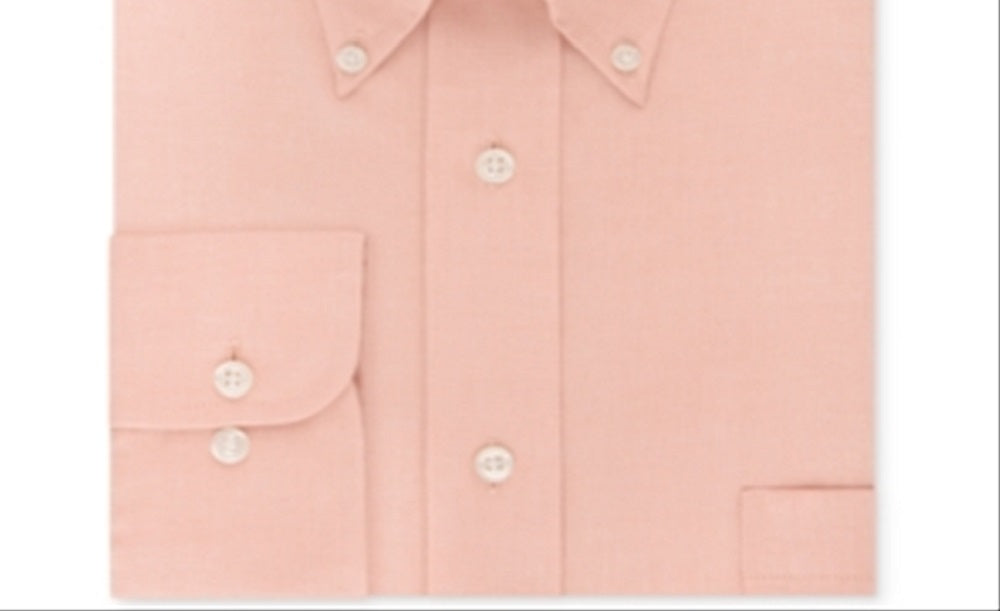 Camisa social Eagle Masculina Classic Regular Fit com gola elástica, não passável, rosa, tamanho 15/5, 32-33