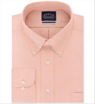 Eagle Men's Classic Regular Fit Stretch Collar Non Iron Dress Shirt Pink Size 15/5 32-33