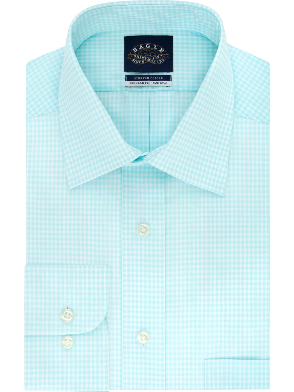 Camisa social xadrez masculina Eagle Regular Fit Azul Tamanho 16,5X34-35