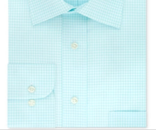 Eagle Men's Classic Regular Fit Non Iron Stretch Collar Check Dress Shirt Blue Size XL