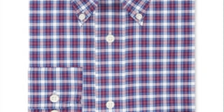 Eagle Men's Classic Regular Fit Non Iron Stretch Collar Check Dress Shirt Blue Size 15.5X32X33