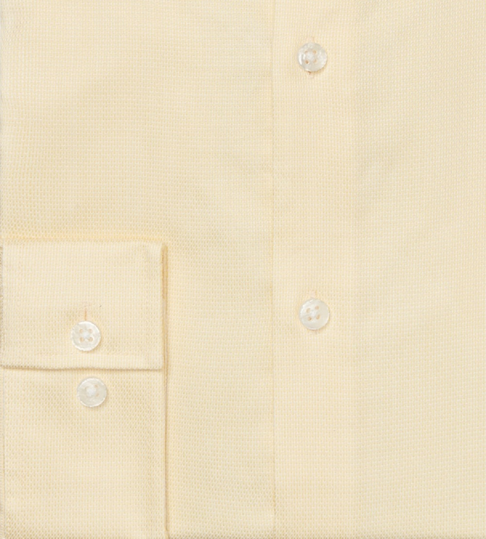 Camisa social masculina Michael Kors Regular Fit, sem passar, amarela, tamanho 17,5 x 34 x 35